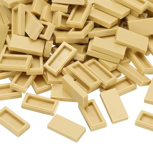 PATIKIL 555 Pezzi blocco Piatti All'Ingrosso, 1x2 Mattoncini Quadrati Albicocca Classici Superficie Liscia Mini Accessori Da Costruzione Mattoni Compatibili Kit