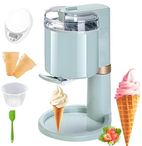 Gelatiera commerciale per gelato soft, macchina per gelato soft da banco, macchina per gelato, grande capacità 1000 ml, per cucina fai da te veloce,Green