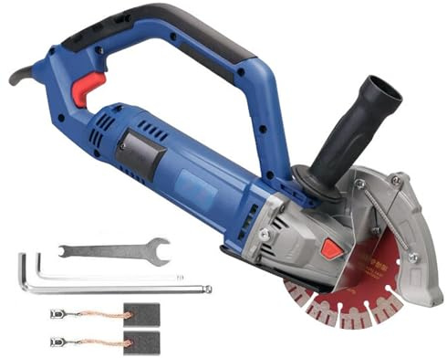 星姿 Electric Wall Chaser With Dust Extractor,6500r/min No-Load Speed, Maximum Slotting Depth 48mm,1350W with Adjustable Cutting Depth & Width for Brick Marble and Floors