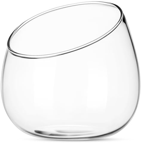 VANZACK Glasvase Transparent Für Tischdekorationen Runde Schalenform Kleine Pflanzgefäße Geeignet Für Sukkulenten Und Moospflanzen Innenraumschmuck