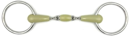 ES0043 Wassertrense Doppelt Gebrochen Apfelgeschmack 65mm/18mm, 11.5 cm | Equine Smile Ringtrense Kunststoff Apfel Gebisse Pferd Pony Maulschonend Trensengebiss Reitsport Ausbildungsgebiss Flexibel