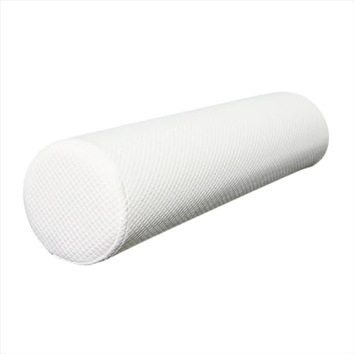 Runde Nackenrolle, Armlehnenkissen für Sofa, Bett, Auto, hochelastisches Kopfteil, langes Schlafkissen, Nackenrolle mit abnehmbarem Bezug für Nacken/Lendenwirbelsäule (50 x 15 cm, Weiß)