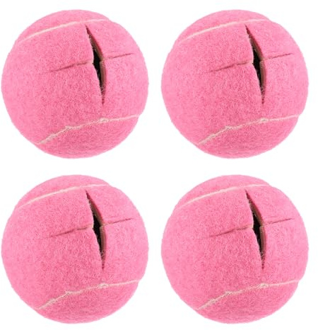 QUARKZMAN 4Pezzi Palline Da Tennis PreTagliate Palline Da Tennis Rosa | Per Gambe Dei Mobili Protezione Pavimento, Coprigambe Per Tavoli Da Tennis, Feltro Scorrevole, Per Sedie