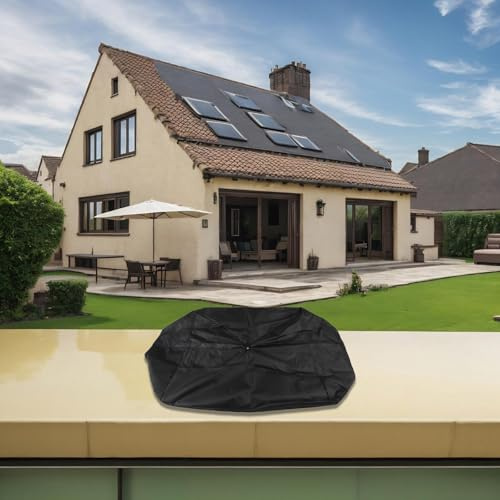 Gettimore Housse de pied de parasol pour terrasse, en polyester 600D robuste et imperméable avec fermeture éclair et cordon élastique pour jardin, terrasse, plage