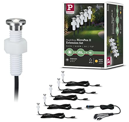 Paulmann 93694 Plug & Shine LED Außenleuchte EBL Set MicroPen II IP67 3000K Edelstahl 93694 Einbauleuchte Einbaustrahler Ausseneinbauleuchte