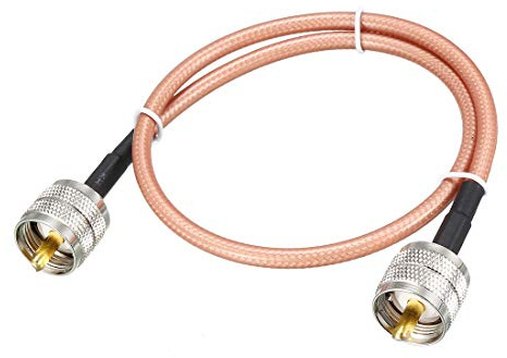 uxcell - Cavo coassiale RF a bassa perdita RF, cavo coassiale RG-142, PL-259 UHF maschio a PL-259 UHF maschio, 50 cm