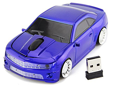 AI5G Wireless Sport Car Mouse - Optical with 2.4GHz Nano USB LED Headlight (Blue) for Laptop/Desktop