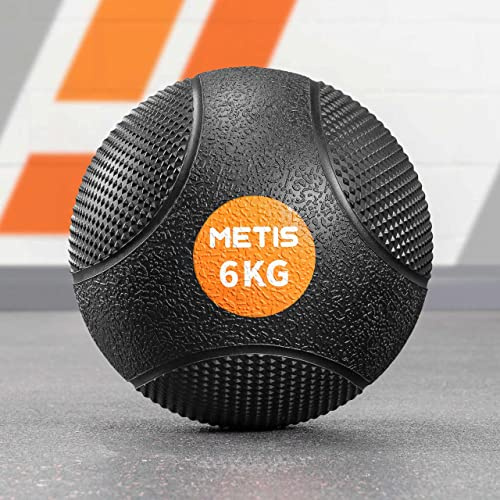 METIS Medicinbollar – 1 kg till 10 kg | Hemmaträning | Coreträning | Slambollar | Hölje av gummi med textur för bästa grepp | Gym | 6kg…
