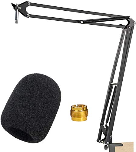 Rode NT1A Mic Stand with Pop Filter - Microphone Boom Arm Stand with Windscreen Foam Cover for NT1A, NTK, K2, NT2 A Rode Podcaster by YOUSHARES