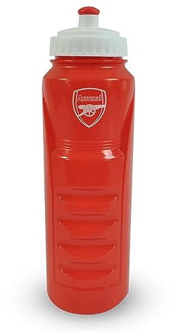 Hy-Pro Botella de Agua Deportiva con Licencia Oficial del FC Arsenal de 1 litro | Gunners, 1 L, Reutilizable, Boquilla retráctil sin BPA, Ligera, Botella Deportiva, a Prueba de Fugas