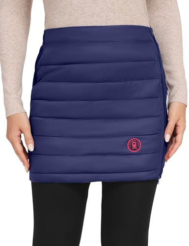 Little Donkey Andy Damen Leichte Winddichter Thermorock Stepprock Puffer Sportskorts zum Wandern Golf Marineblau L
