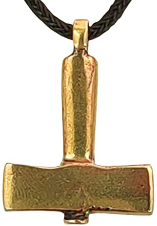 Kiss of Leather Thorshammer Anhänger aus Bronze mit Baumwollband Br. 146