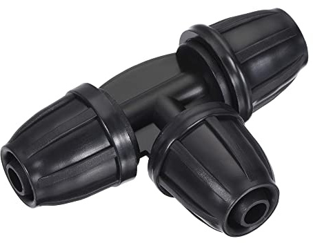 sourcing map 10Stk Tropfbewässerung T-Stück 3-Weg 8mm/11mm Schlauch Schwarz | Verschraubung, Für Garten Tropfschlauch Bewässerungssystem
