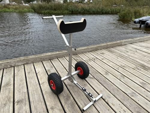 Außenbordmotor-Trolley-Ständer klappbar, Edelstahl, kompakt, schwere Belastbarkeit 80 kg