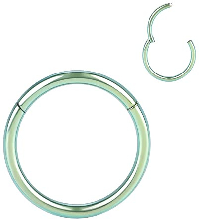 AROWRO 316L Surgical Steel Klappnasenringe Hoop 20G 18G 16G 14G 12G Nahtlose Piercingringe für Nasenseptumknorpel Helix Tragus Conch Rook Daith Lappendurchmesser 6 mm bis 14 mm