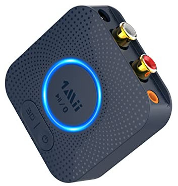 1Mii B06HD Récepteur Audio Bluetooth 5.1, Adaptateur Bluetooth pour HiFi Système Stéréo Domestique, avec aptX HD Faible Latence Low Latency 3D Surround, 15hrs Playtime, RCA 3,5mm AUX Jack