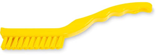 SPARTA Detail Brush Grout Brush, Crevice Brush with Hanging Hole for Bathroom, Kitchens, Countertop, Plastic, 9 Inches, Yellow
