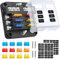 MOJINL Porte-fusibles plat à 6 voies 12 V - Boîte à fusibles étanche avec affichage LED - Couvercle de protection - 12 fusibles plats pour voiture, camion, camionnette, etc.