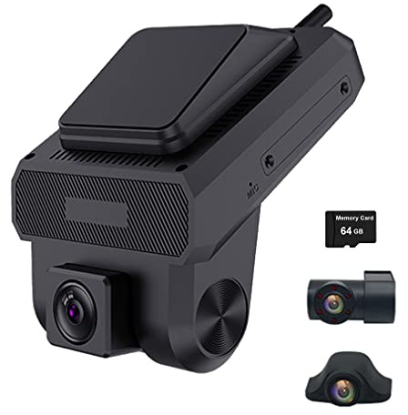 4G Dash CAM 3 Cámaras Coche DVR Video Recorder Vigilancia FHD 1080P, Visión Nocturna CMSV6 Gestión de flotas Monitoreo Remoto 24 Horas, WiFi GPS Hotspot, Soporta Función DMS