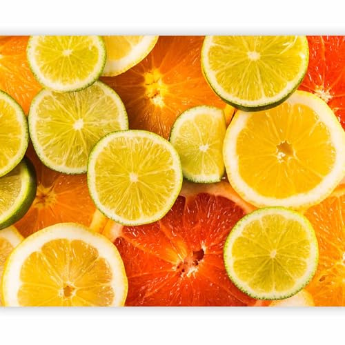 murando Fototapete selbstklebend Zitrusfrucht 147x116cm Foto Tapete Tapetenfolie Möbelfolie Wandverkleidung Wandtapete Motivtapeten Bildtapete Wohnzimmer 3d Effekt Küche Zitronen Limone Orange Obst