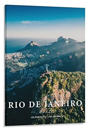 ONOTIO Statue of Christus in Rio De Janeiro Brasilien, Vintage-Reiseposter, 30 x 45 cm, Wandkunst, Kunstdruck, Leinwand, Kunst, Poster, modernes Familien-Schlafzimmer, Dekor-Poster