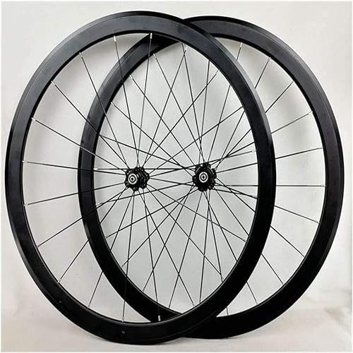 Usknxiu Rennrad Laufradsatz, 700C Doppelwandige Leichtmetall Felgen V Bremse 40mm Vorderrad Hinterrad BMX straße Fahrrad räder Schnellspanner für 7 8 9 10 11 12 Geschwindigkeit 1890g / Paar,Rot