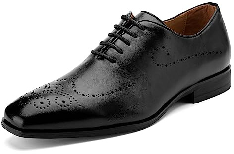 MEIJIANA Oxfordskor Herr Businessskor Läder Elegant Herr Kostymskor Sommar Fritidsskor, Svart-5, 41 EU (8 UK)
