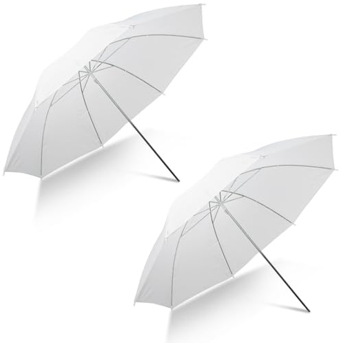 [2 Pack] Photography Umbrella Diffuser Kit,43/110cm White Translucent Soft Umbrella Diffuser for Studio/Outdoor Photo and Video Lighting Accessories (2 * 43 White)…