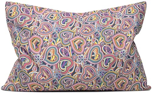 Bio-Eukalyptus Duftkissen Kräuterkissen 30x20cm Bio-Baumwolle Psychedelic Heart + Bio-Inlett - 100% naturrein. Bio-Eukalyptus +Bio-Dinkelspelz