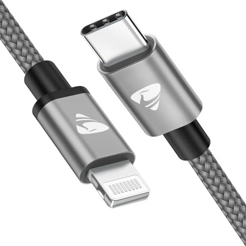 Aioneus USB C to Lightning Cable, USB C iPhone Charger Cable MFi Certified Lightning to Type C Cable 2M PD Fast iPhone Charging Cord for iPhone 14 13 12 11 Pro Max X XR XS 8 Plus iPad AirPods, Grey