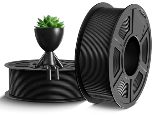 TECBEARS PETG Filament 1.75 mm Schwarz 2 kg, Stärker Zähigkeit PETG 3D Drucker Filament, 2 Spulen, 1kg pro Spule, Maßgenauigkeit +/- 0,02 mm, Kompatibel mit FDM Drucker