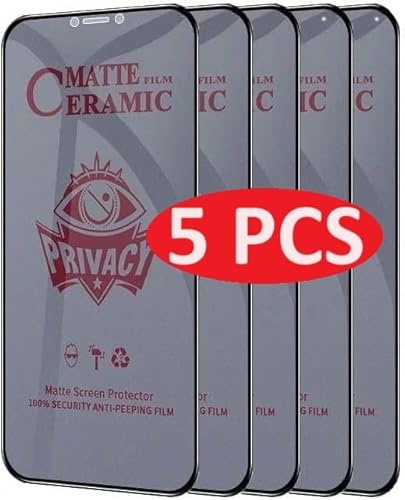 MATTE PRIVACY [5 Pack] Ceramic Screen Protectors for iPhone 12 Pro Max - Durable Flexible Shockproof Protection Film, 10647581428679