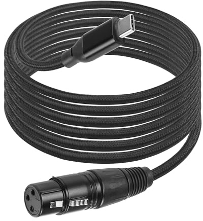 CERRXIAN 6.5FT XLR Buchse zu USB C Mikrofon Audiokabel, USB Typ-C zu XLR Buchse Mikrofonkabel Adapter für Audio-Aufnahme, dynamisches Mikrofon, Karaoke, Live Podcast