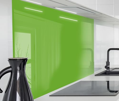 timalo Herd Spritzschutz Wand Platte Spüle, Küche Küchenrückwand Glasoptik | Acryl Glas 2mm | Glasrückwand Acrylglas Rückwandschutz Uni unifarben einfarbig | 60x40cm Grüne, Lime