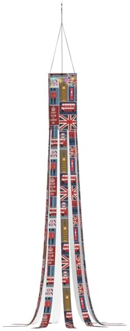 England Symbols Print Halloween Series Windsock - Ghost Themed Hanging Outdoor Decorations 59 Inches