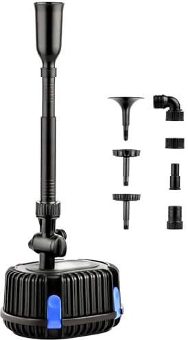 YAOBLUESEA Pompa per fontana, pompa da giardino, per laghetti, cascate, fontana, 20 Watt, 1000 l/h CHP-1000