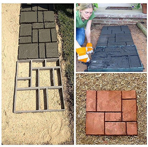 Stampo in pietra per fai da te lastre di cemento per pavimentazione in calcestruzzo decorazione giardino esterno 50 x 50 cm colore nero