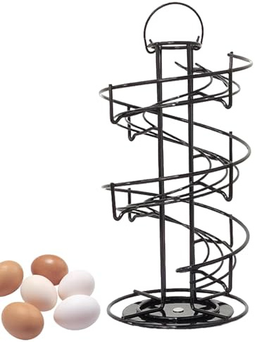 Bastidores de huevos | Acoplamiento de almacenamiento de encimera de hierro para huevos | Organizador de huevos moderno independiente con asa para gallinero, despensa, cocina, granja