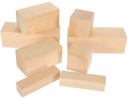 AUTSUPPL 8pcs Basswood Blocks Wood Blocks for Adults Smooth Surface Wood for Woodworking