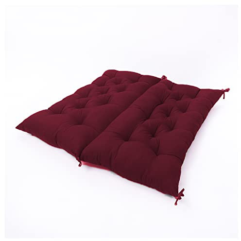 Dickes Gartenbank-Sitzkissen mit Rückenlehne, Liegestuhlkissen, Outdoor-Möbel, Schaukelbank, Holzbank, Sitzkissen für Zuhause, Büro, Sofa, Terrasse, Veranda, 150 x 100 x 8 cm, Dunkelrot