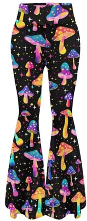 Hdjxbdhsv Galaxy Mushroom Leggings for Women Wide Leg Yoga Pants for Women Tummy Control Butt Lift Tights for Gym Cycling Running Pilates Going Out Daily