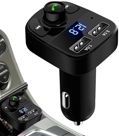 Trasmettitore FM Per Auto - Radio Automobilistica Wireless | Kit Per Veicoli Trasmettitori FM | Radio Wireless 'adattatore Di Auto | 5.27x2.55x1.61 Pollici | Adattatore Radio Di Chiamata Portatile