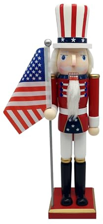 Itkcozcg Schiaccianoci dal design unico, soldato per gli appassionati di commemorazioni del giorno della giovinezza, ornamento patriottismo bandiera display