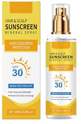 Haar und Kopfhautschutz Spray LSF 30,Kopfhautschutzspray Sonnenschutz,Hoher Schutz UVA und UVB für Kopfhaut und Scheitel,Premium Mineralischer Sonnenschutzspray für Kopfhaut (1)