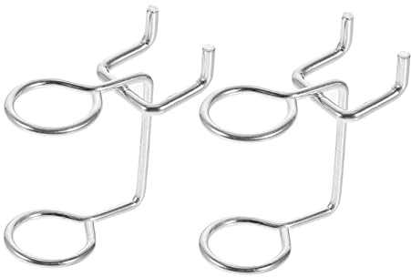 SEWACC 10pcs Metal Hooks for Pegboard Dual-Ring Screwdriver Organizer Garage Tool Holder Accessories for Storage and Workshop