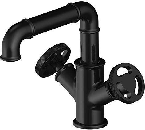 Steampunk Black Bathroom Faucet Vintage Double Handle Mixer Tap High Pressure Sink Faucet for Washbasin Stylish Basin Mixer Retro Bathroom Fixtures