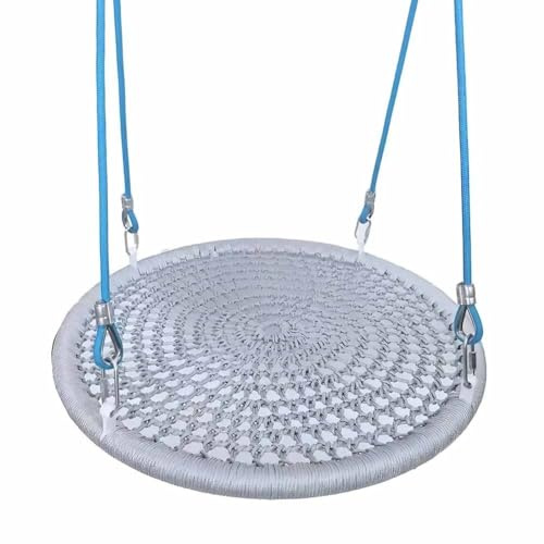 LXHELIVERY Kids Outdoor Nest Disc Swing - Durable Frame With Rope Hanging Kit For Rocking Chair, Amusement Park Play Set Swings(Gray,60cm/1.96ft)