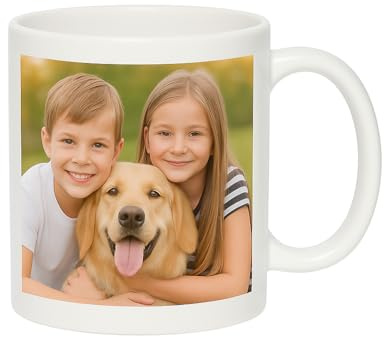 Pet-Jos Personalised Ceramic Photo Mug, Double-Sided Custom Print, 330 ml, Dishwasher Safe