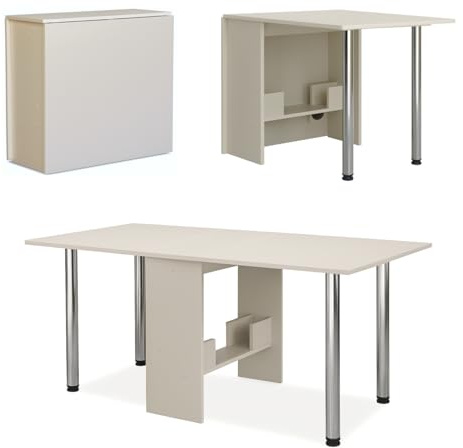 Rodnik Klappbarer Esstisch, Tisch klappbar, Klapptisch platzsparend für Küche, Esszimmer & Büro (Kaschmir)
