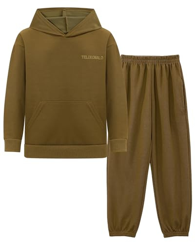 KAKU NANU Boys Tracksuit Boy Hoodie Brown Joggers Clothes for Kids 6 7 Years